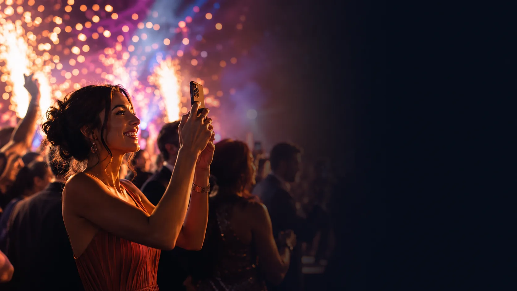 Guests capturing a shared moment at an event